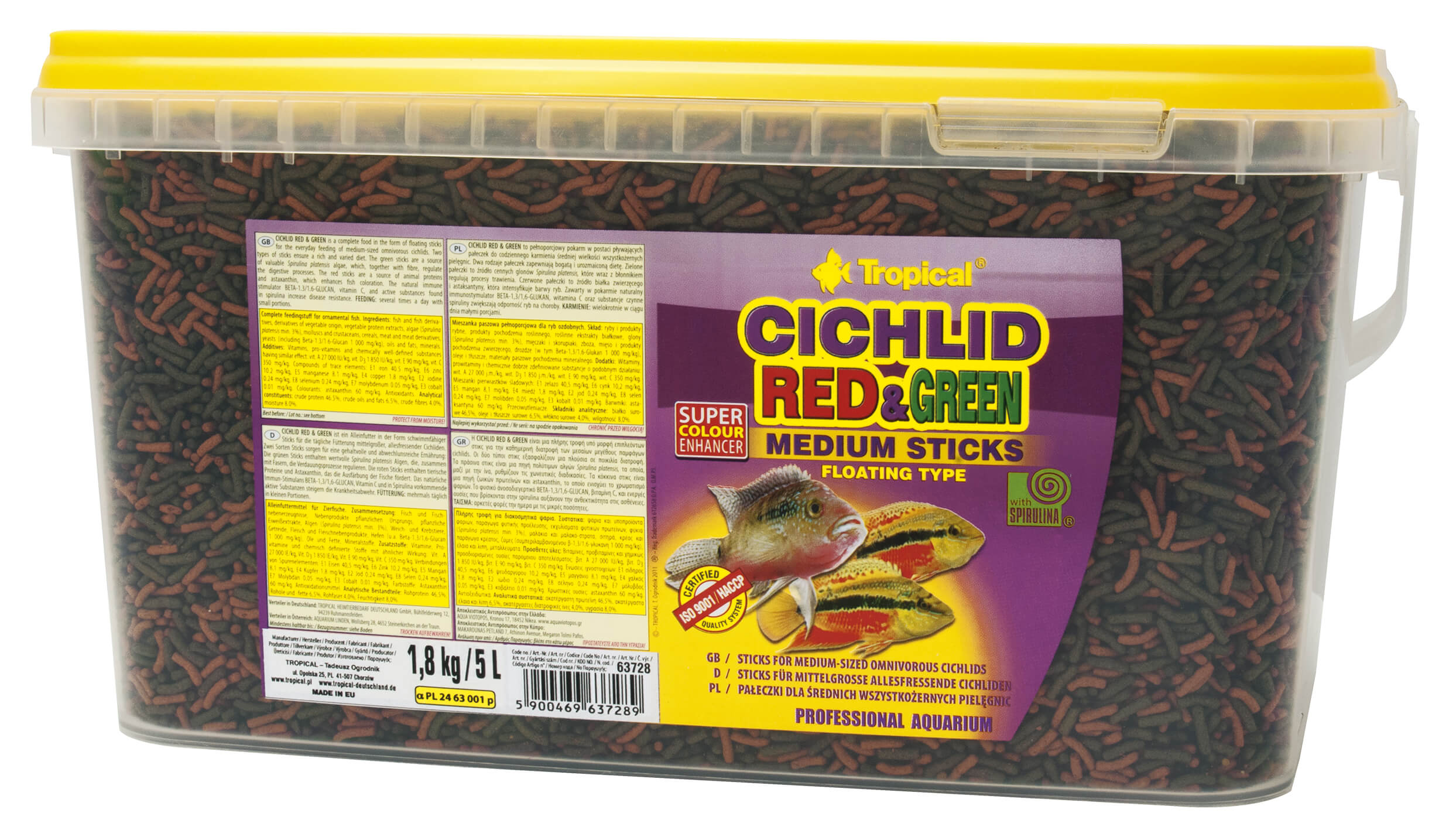 Cichlid Red & Green Medium Sticks
